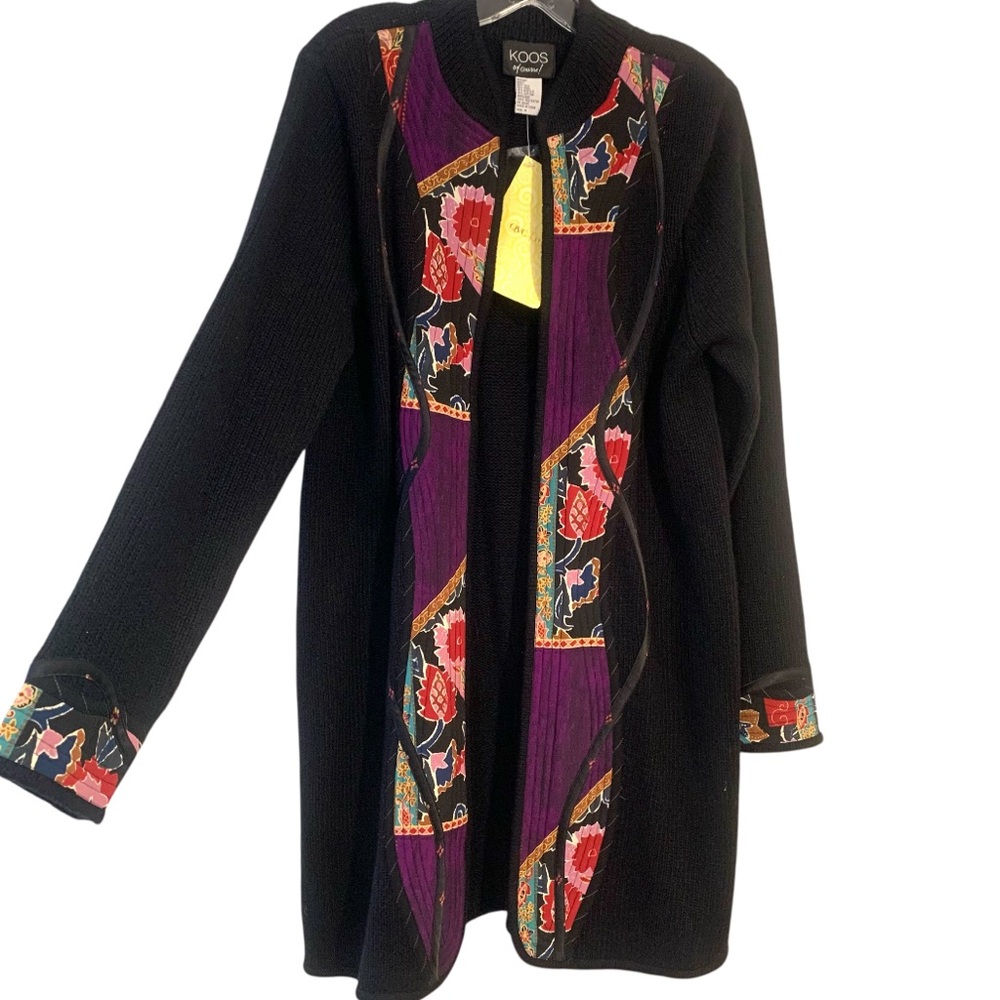 NWT Koos of Course!  Silk/Wool Blend Long Open Cardigan Sweater Plus Size M
